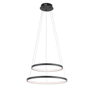 LED-hanglamp Circle III acrylglas/ijzer - 2 lichtbronnen