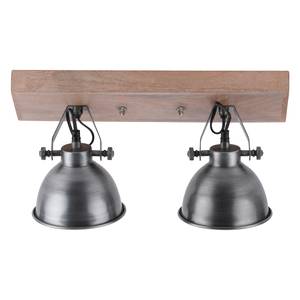 Wandlamp Samia IV ijzer/deels massief hout - 2 lichtbronnen