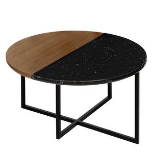 Table basse Sonata Marbre / Acier - Noyer / Noir