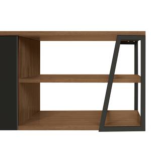 Tv-meubel Albi fineer van echt hout - Walnoothoutkleurig/Zwart
