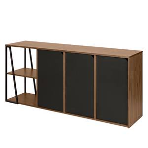 Buffet Albi Placage en bois véritable - Noyer / Noir