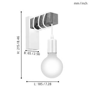 Applique murale Townshend Acier - 1 ampoule