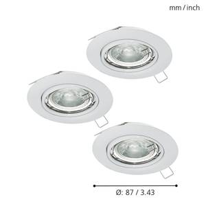 LED-inbouwverlichting Mazuby Wit - Metaal - Plastic - Hoogte: 0.9 cm