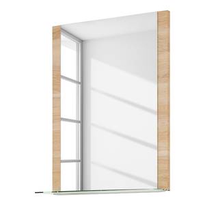 Spiegel Shino glas - wit/eikenhouten look - Breedte: 50 cm