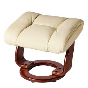 Fauteuil relax et repose-pieds Rimbach Cuir véritable / Imitation cuir - Crème