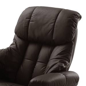 Fauteuil relax et repose-pieds Grunewald Cuir véritable / Imitation cuir - Marron - Noir