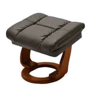 Fauteuil relax et repose-pieds Grunewald Cuir véritable / Imitation cuir - Limon - Marron