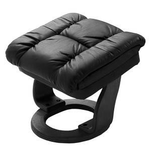 Fauteuil relax et repose-pieds Grunewald Cuir véritable / Imitation cuir - Noir - Noir