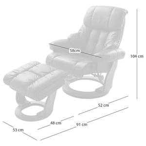 Relaxfauteuil Grunewald echt leer/kunstleer - Zwart - Zwart