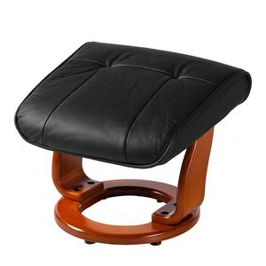 Fauteuil relax + repose-pieds Westerwald Cuir véritable / Imitation cuir - Noir