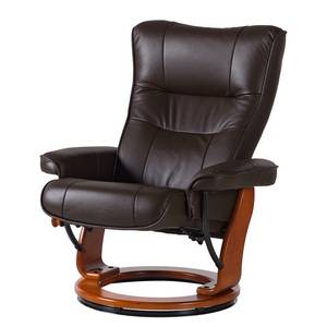 Fauteuil relax + repose-pieds Westerwald Cuir véritable / Imitation cuir - Marron