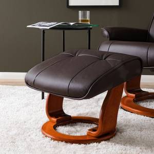 Fauteuil relax + repose-pieds Westerwald Cuir véritable / Imitation cuir - Marron