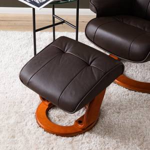 Fauteuil relax + repose-pieds Westerwald Cuir véritable / Imitation cuir - Marron