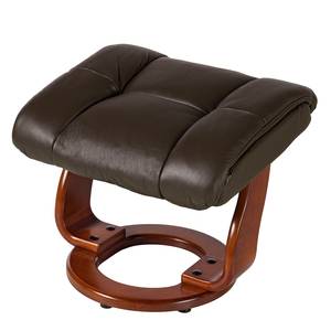 Fauteuil relax et repose-pieds Rimbach Cuir véritable / Imitation cuir - Marron