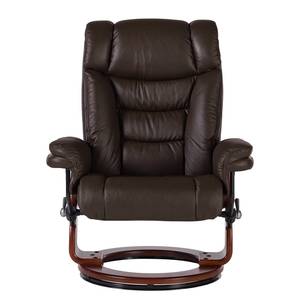 Fauteuil relax et repose-pieds Rimbach Cuir véritable / Imitation cuir - Marron