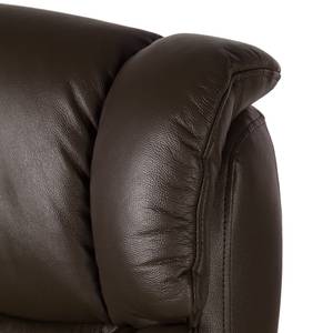 Fauteuil relax et repose-pieds Rimbach Cuir véritable / Imitation cuir - Marron