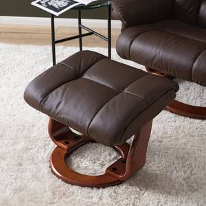 Fauteuil relax et repose-pieds Rimbach Cuir véritable / Imitation cuir - Marron