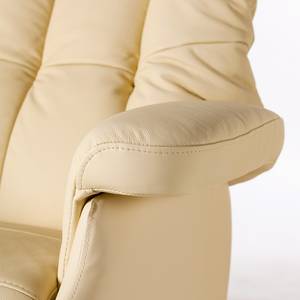 Fauteuil relax Grunewald II Cuir véritable / Imitation cuir - Crème - Cuir Libi: Crème