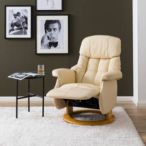 Fauteuil relax Grunewald II Cuir véritable / Imitation cuir - Crème - Cuir Libi: Crème