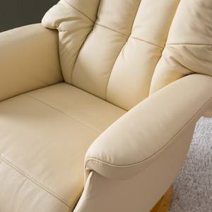 Relaxfauteuil Grunewald II echt leer/kunstleer - crèmekleurig - Leer Libi: Crèmekleurig