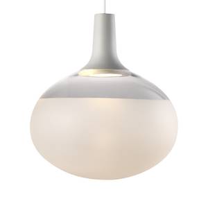 Hanglamp Dee gesatineerd glas/staal - 1 lichtbron - Wit