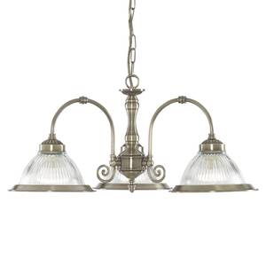 Hanglamp American Diner II transparant glas / staal - 3 lichtbronnen