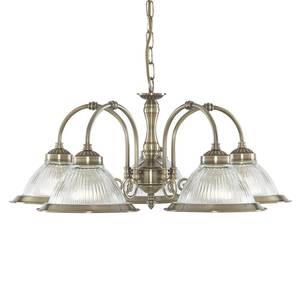 Hanglamp American Diner IV glas / staal - 5 lichtbronnen