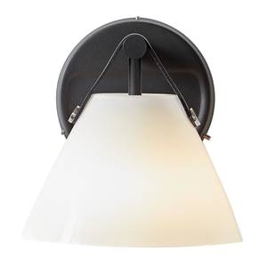 Wandlamp Strap I opaalglas/staal - 1 lichtbron - Zwart