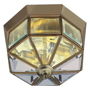 Plafondlamp Flush IV transparant glas / staal - 2 lichtbronnen