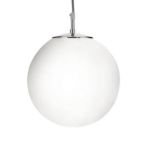 Hanglamp Atom melkglas / staal - 1 lichtbron - Diameter: 25 cm