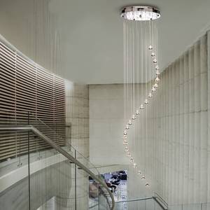 Suspension Hallway Verre cristallin / Acier - 5 ampoules