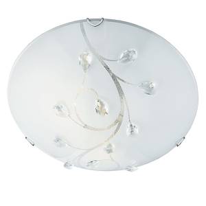 Plafondlamp Flush III melkglas / staal - 3 lichtbronnen