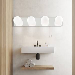 Éclairage miroir salle de bain Global Verre dépoli / Acier - 4 ampoules