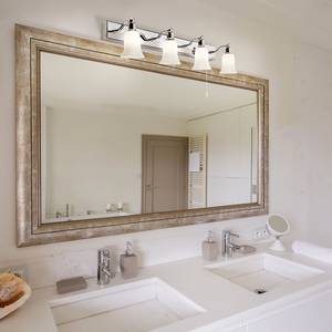 Éclairage miroir salle de bain Belvue II Verre dépoli / Acier - 4 ampoules
