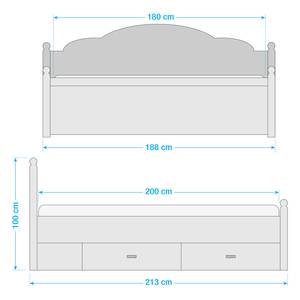 Houten bed Inga massief grenenhout - Geloogd grenenhout