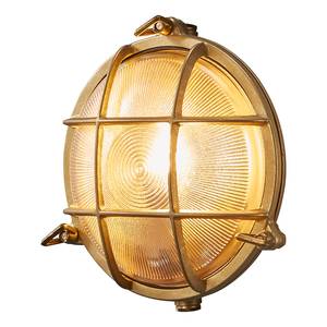 Wandlamp Polperro transparant glas/messing - 1 lichtbron - Messing