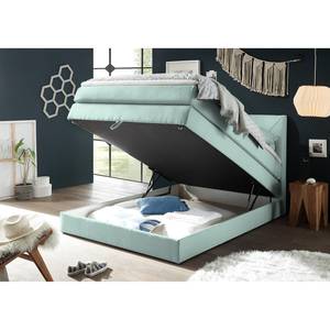 Boxspringbett Griggs Boxspringbett inkl. Topper und Bettkasten, ohne Dekoration Bezug: Webstoff - Mint - 140 x 200cm