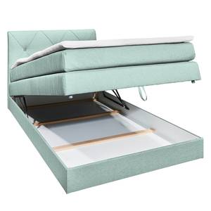 Boxspringbett Griggs Boxspringbett inkl. Topper und Bettkasten, ohne Dekoration Bezug: Webstoff - Mint - 140 x 200cm