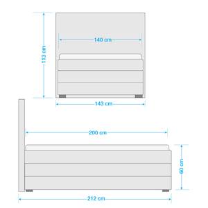 Boxspringbett Griggs Boxspringbett inkl. Topper und Bettkasten, ohne Dekoration Bezug: Webstoff - Mint - 140 x 200cm