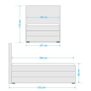 Lit boxspring Griggs Revêtement : tissu ainsi que le coffre de lit - Menthe - 120 x 200cm