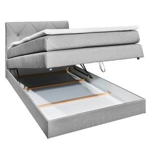 Boxspringbett Griggs Boxspringbett inkl. Topper und Bettkasten, ohne Dekoration Bezug: Webstoff - Silber - 120 x 200cm