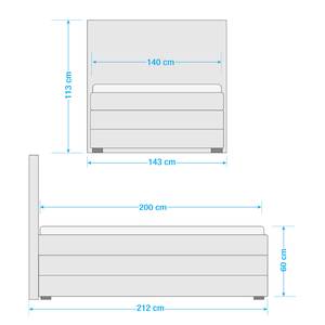 Boxspringbett Griggs Boxspringbett inkl. Topper und Bettkasten, ohne Dekoration Bezug: Webstoff - Dunkelblau - 140 x 200cm