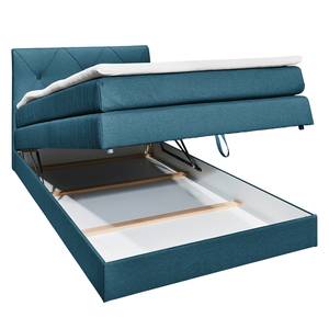 Lit boxspring Griggs Revêtement : tissu ainsi que le coffre de lit - Bleu foncé - 120 x 200cm