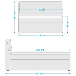Lit boxspring Kapaa Revêtement : tissu ainsi que le coffre de lit - Sable - 120 x 200cm