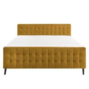 Lit boxspring Multia Revêtement : tissu - Jaune maïs