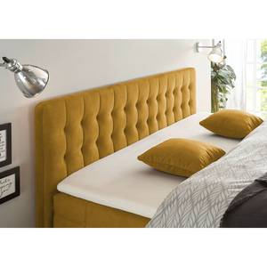 Lit boxspring Multia Revêtement : tissu - Jaune maïs