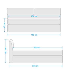 Lit boxspring Kapaa Revêtement : tissu ainsi que le coffre de lit - Sable - 180 x 200cm