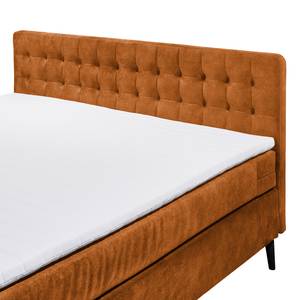 Lit boxspring Multia Revêtement : tissu - Ambre jaune