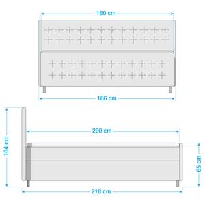 Boxspring Multia Bekleding: geweven stof - Barnsteenkleurig