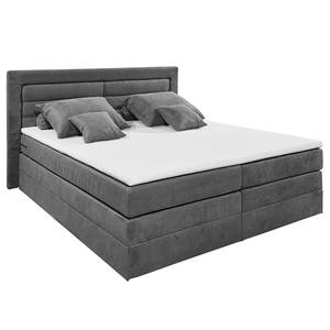 Letto boxspring Sunol I Incl. contenitori e testiera - Grigio - 180 x 200cm